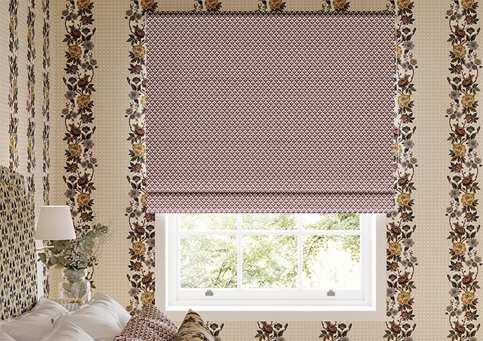 Scallop and Bud, Mulberry - Roman Blind - Image 3